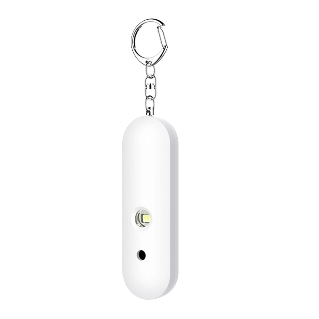 

1/2/3/5 Keychain Alarm 130dB Loud Sound Personal Siren Rechargeable Flashlight with Buckle Adults Kids Alarming Device White