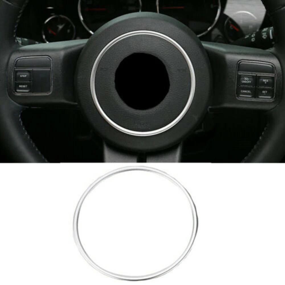 Car Steering Wheel Trim Ring Steering Decorate Ring Sticker Trim Cover Styling For JK Wrangler Compass Patriot 2011+