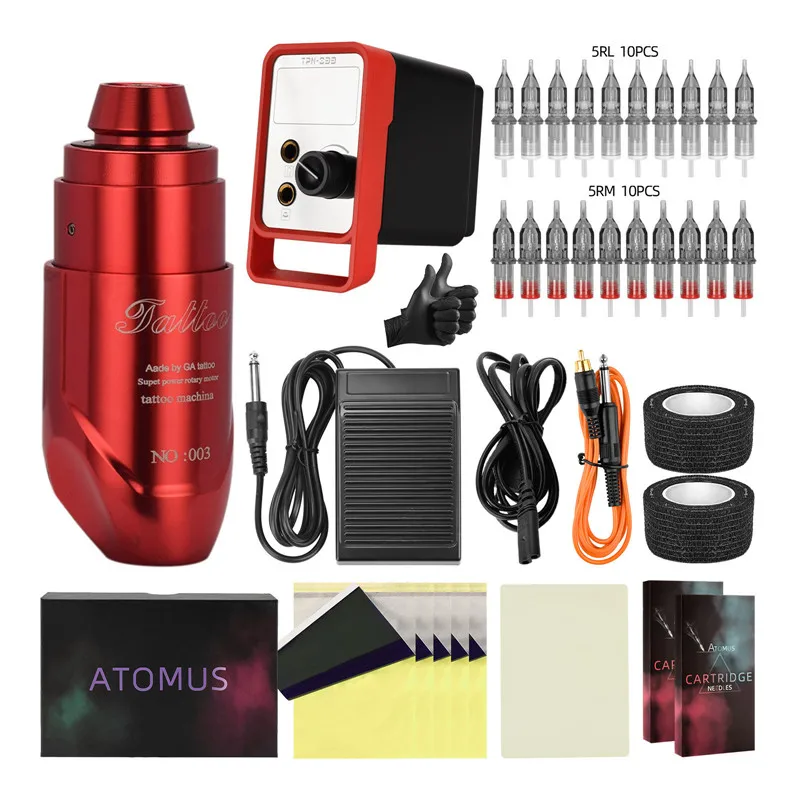 

JimKing Mast Tour with Tattoo Battery Pen Machine Set Wireless Power Supply RCA Tattoo Kit Motor Pen Tattoo Accessories