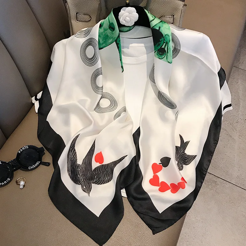 

Элегантные шали, палантины, хиджаб, шарфы для женщин, квадратный шейный платок, бандана, головные шарфы 90*90 см, модный головной платок, шарф д...