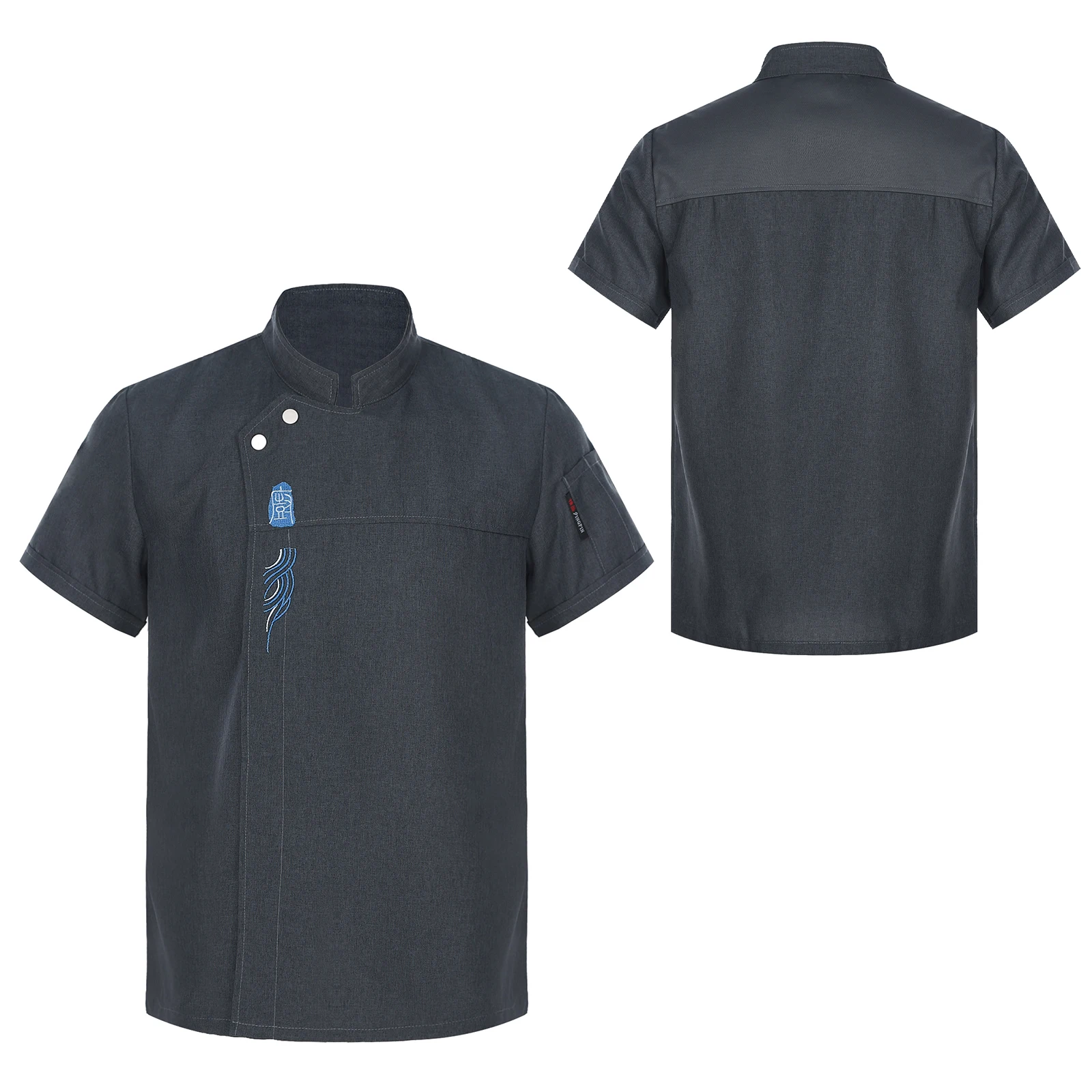 Унисекс мужская и женская куртка шеф-повара с вышивкой пищевая служба кухонная