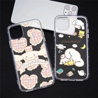 sanrio cute cinnamoroll phone case for iphone 13 12 11 pro max mini xs 8 7 plus x se 2020 xr transparent soft cover