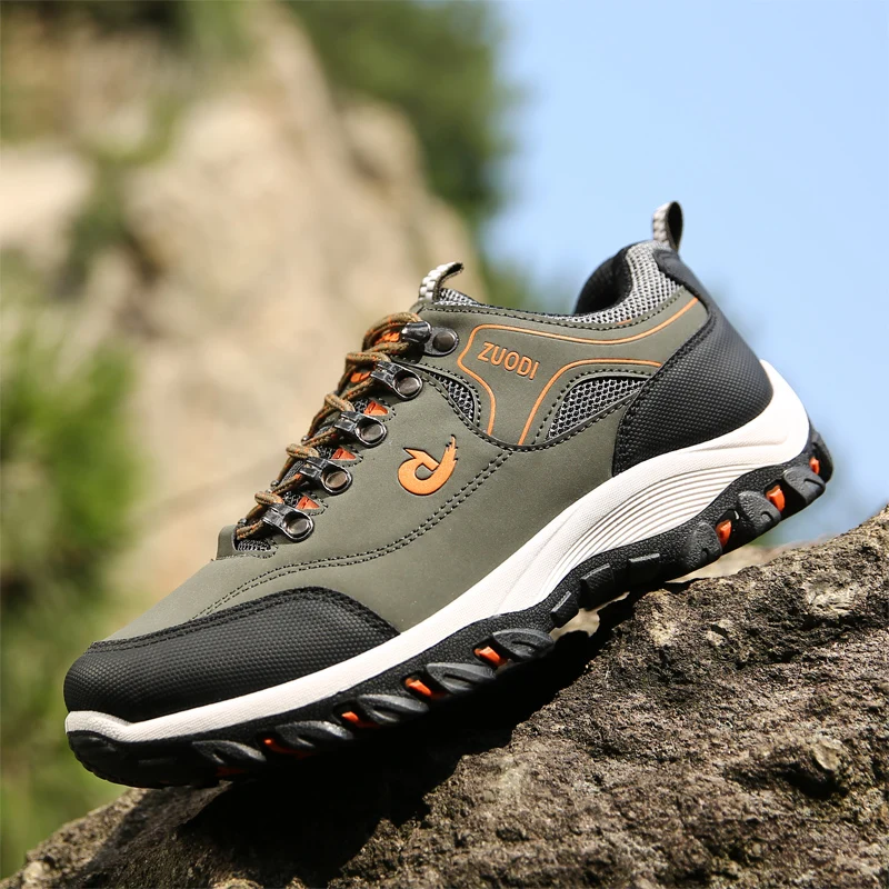 Hiking Shoes Men Waterproof Trail Camping Sneakers lightweight Outdoor Athletic Shoes Breathable Lace-up Men Casual Footwear