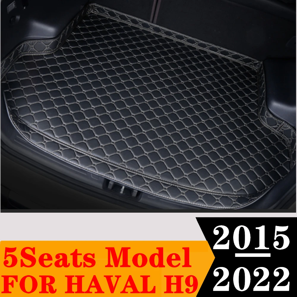 

Sinjayer Car Trunk Mat Waterproof AUTO Parts Tail Boot Carpets High Side Rear Cargo Liner Pad Fit For Haval H9 5Seats 2015-2022