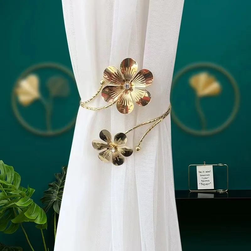 

1Pc Curtain Tieback Bling Flower Bandage Accessories High Quality Curtains Holder Buckle Tie Rope Home Decorative