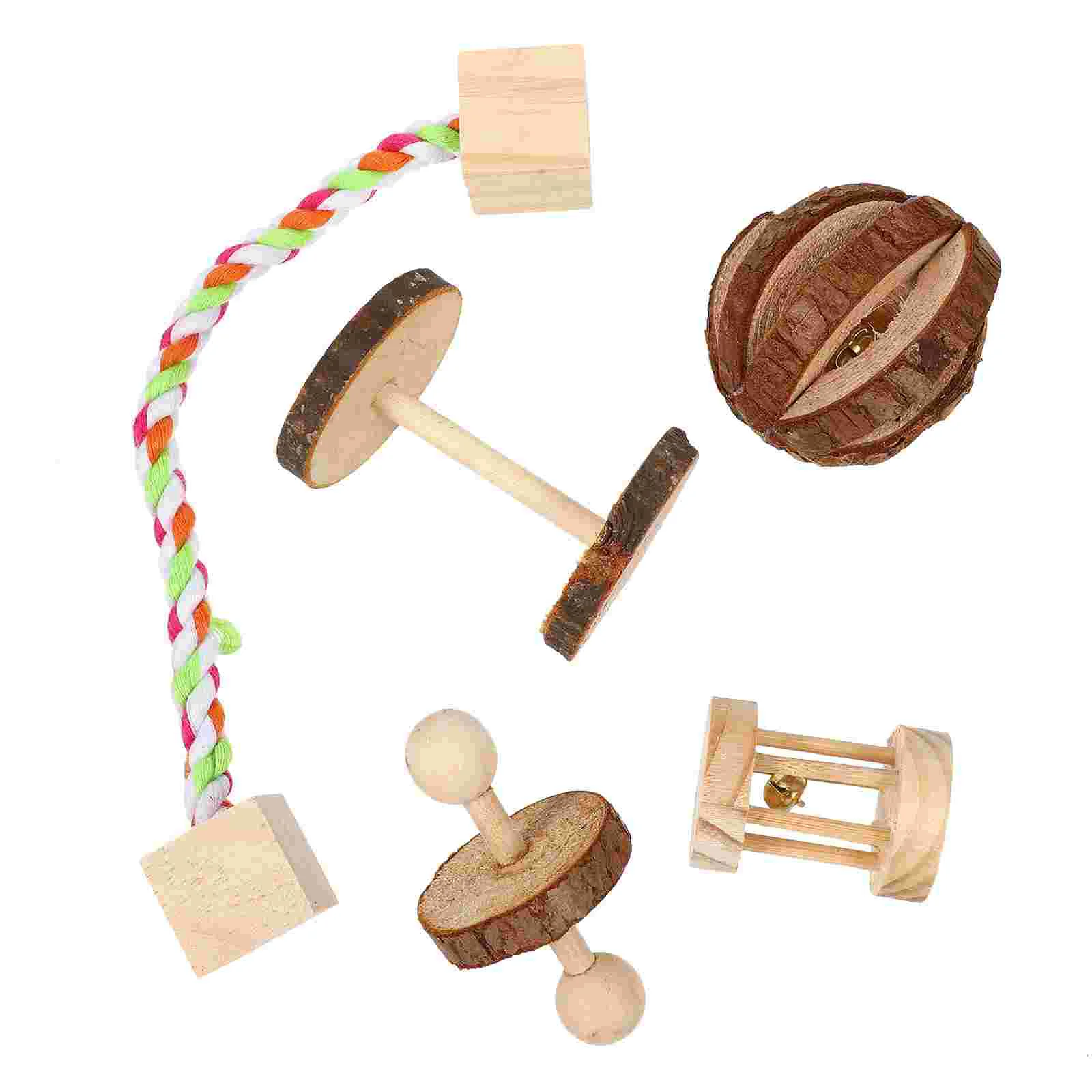

5 Pcs Parrot Chewing Hamster Chew Wooden Nibbling Bird Biting