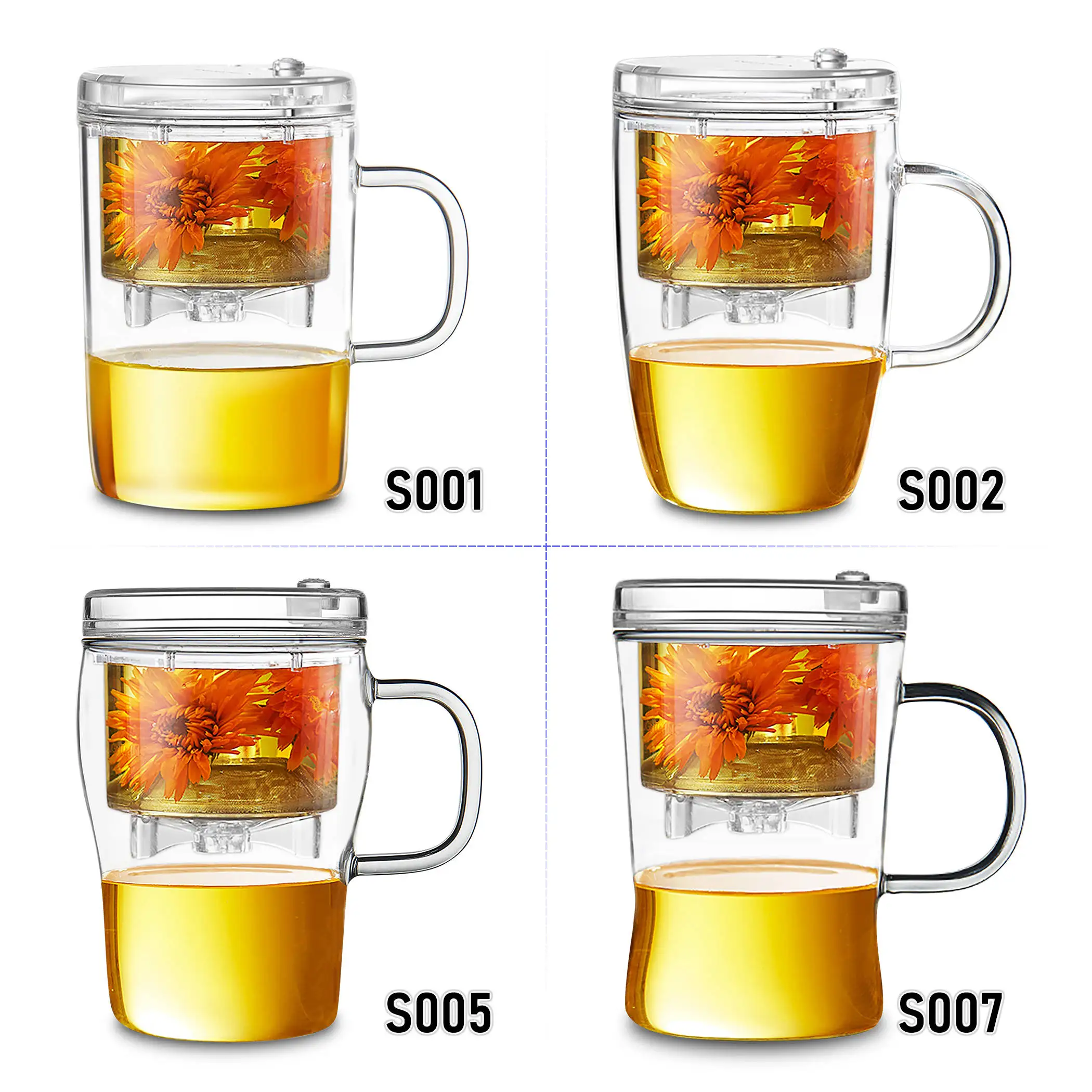 

Mini Glass Coffee Pot Convenient Tea Cup with Food Grade Stainless Steel Filter