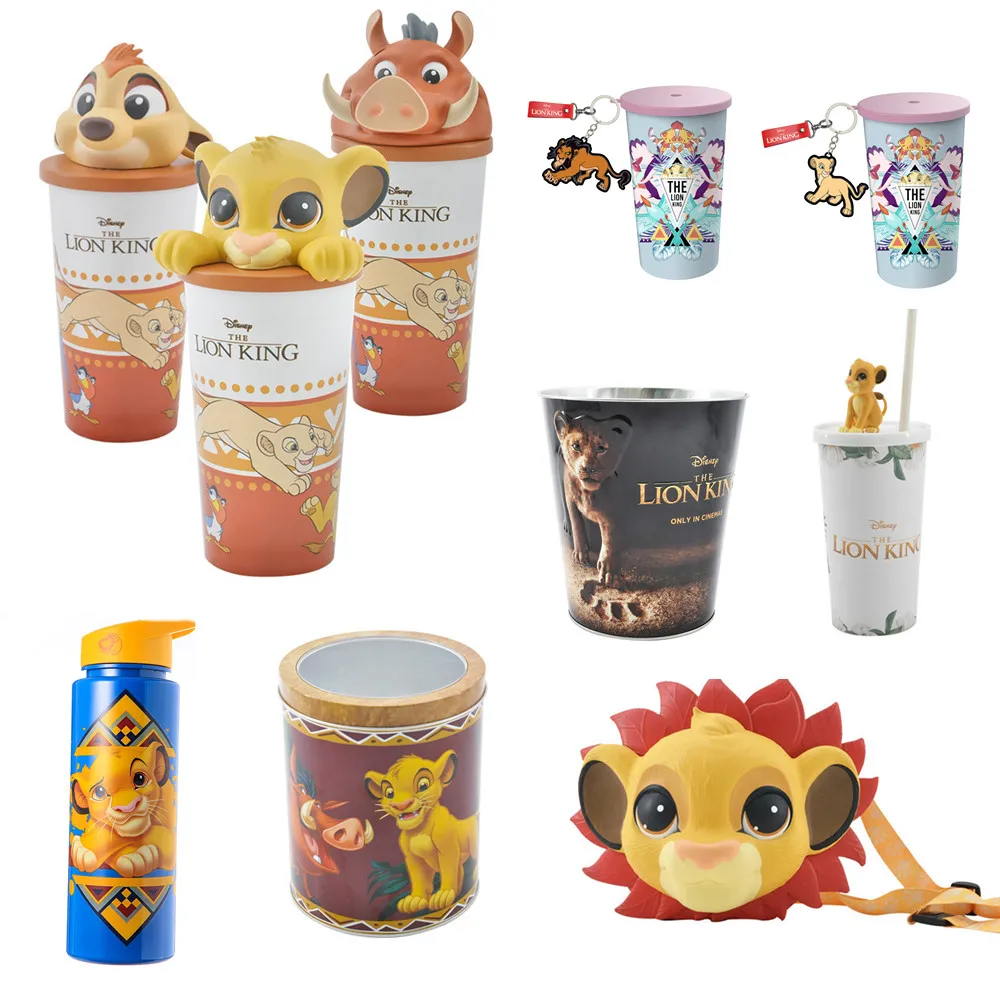 

Disney The Lion King Figure Simba Pumbaa And Timon Straw Cup Toys For Children Family Film Popcorn Barrel Birthday Xmas Gifts