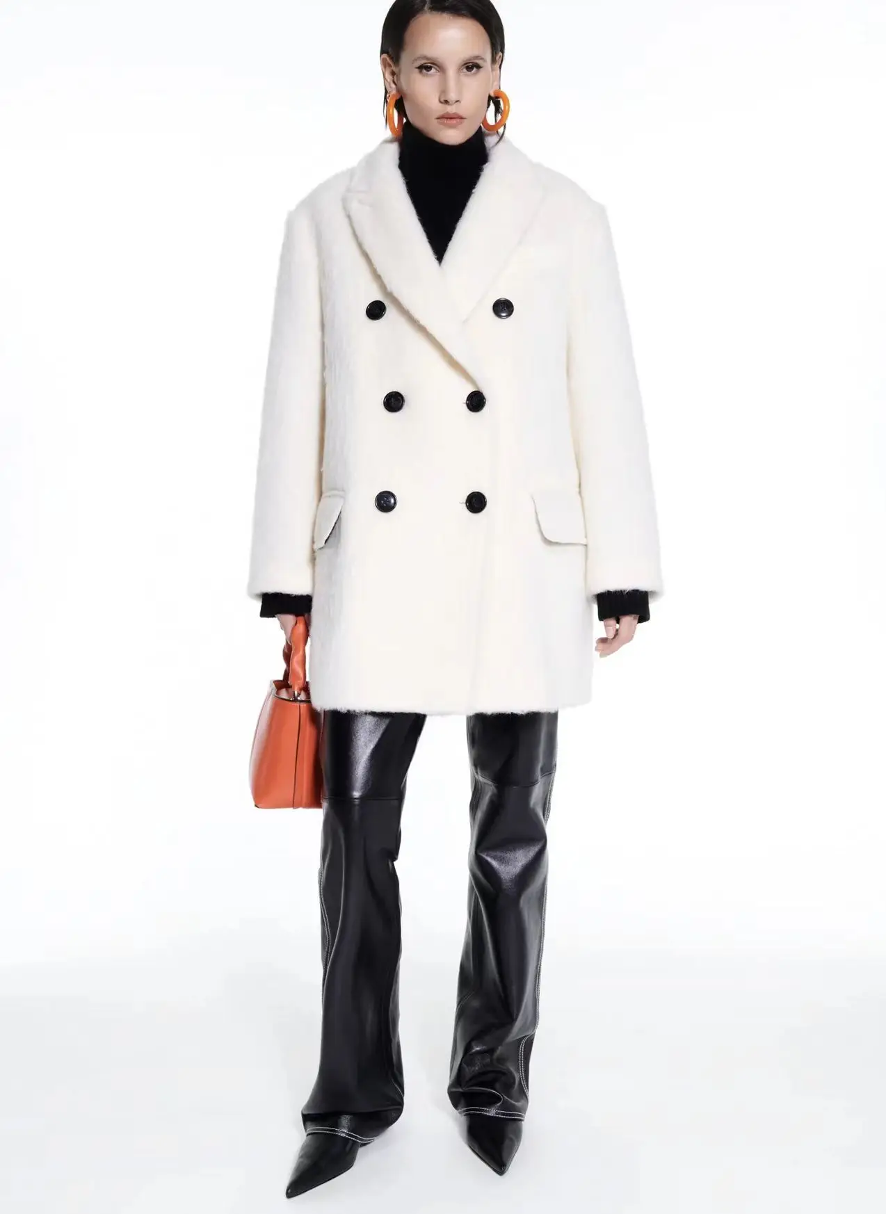 

Women's coat 2023 autumn and winter new double-breasted commuter wool short jacket