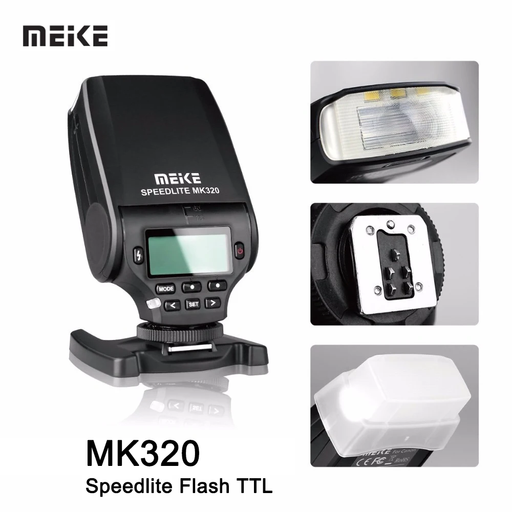 Вспышка MEIKE MK320 Speedlite TTL для камер Canon/Nikon/Sony/fujifilm/Panasonic Lumix, регулируемая наклонная и поворотная головка