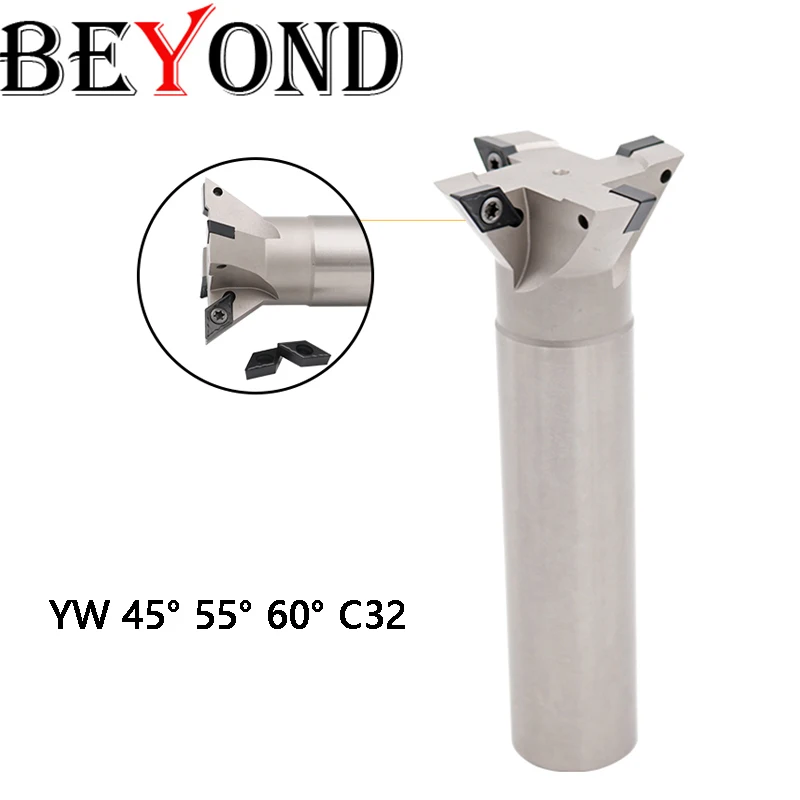 

BEYOND YW 45 55 60 Degrees Dovetail Groove Milling Cutter YW55 YW60 C32-160-3T YW45 Bar CNC Inner Hole Straight Shank 50-80mm