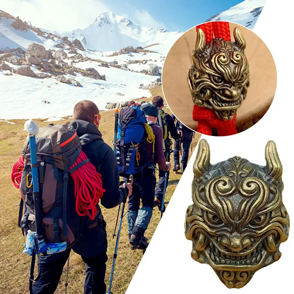 

Punk Brass Skull Knife Beads DIY Woven Bracelets Accessories Outdoor Bracelets Lanyard Flashlight Umbrella Hangings Rope Pe M7H9