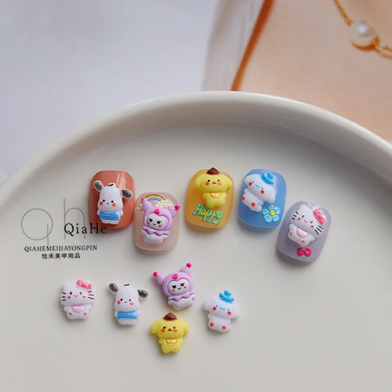 

Sanrio Kawaii Anime Characters HelloKitty Kuromi Mymelody Cinnamoroll Pompom Purin Sweetheart Nail Art 3D DIY Girls Stickers