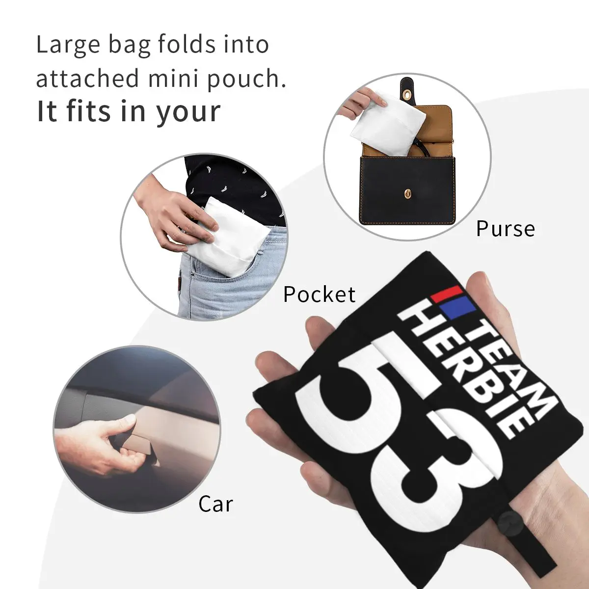 Индивидуальная команда Herbie 53 сумка для покупок женские портативные