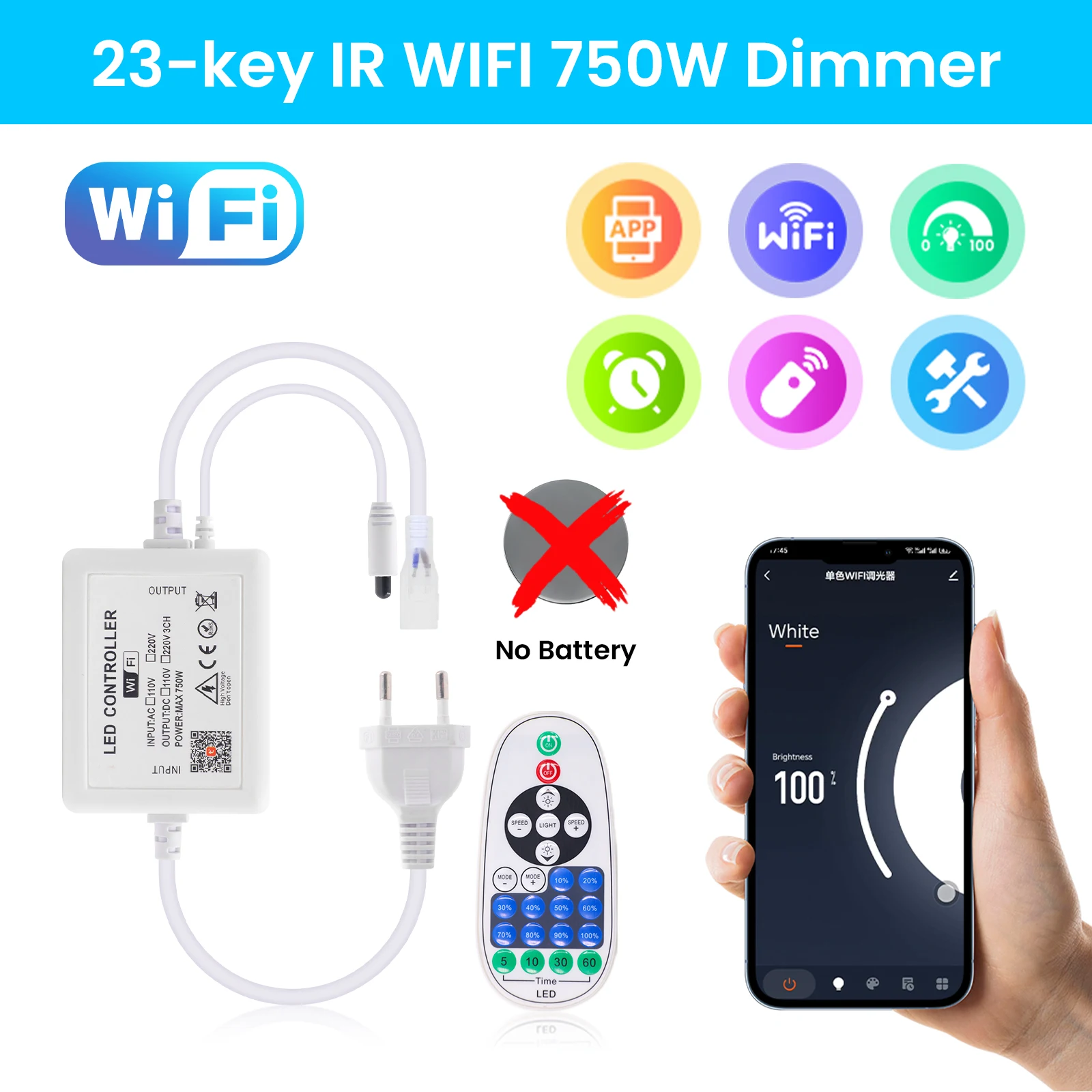 

GAHADA WiFi Bluetooth монохромный диммер для светодиодной ленты