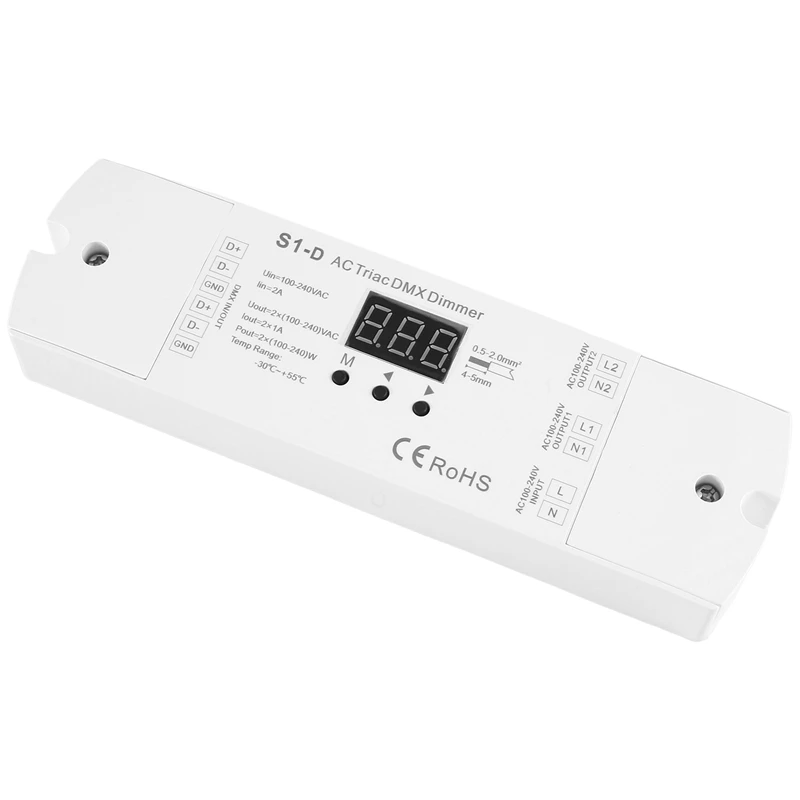 AC100V - 240V 288W 2CH Симистор DMX Светодиодный диммер двухканальный выходной кремниевый