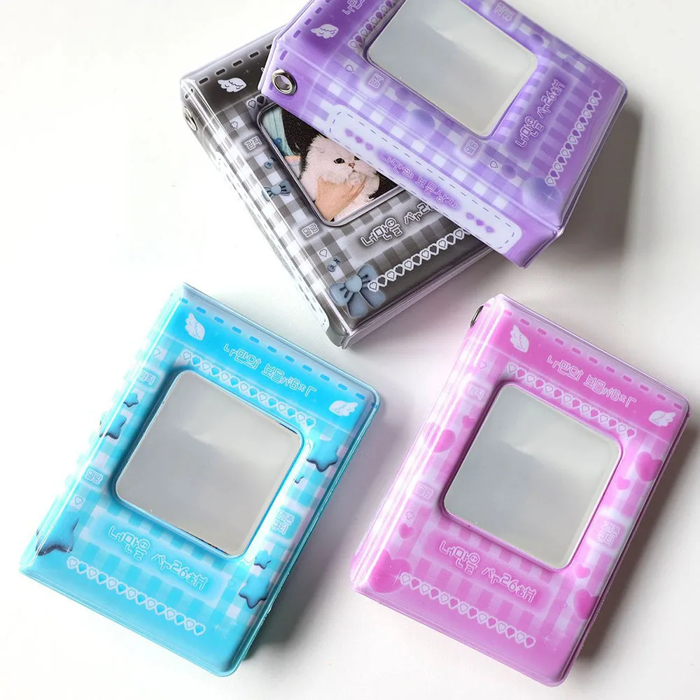 

3 Inch Kpop Storage Postcard Bag Double Sided Mini Idol Card Organizer Cartoon Photo Album Collection Album Square Hollow 3 Inch