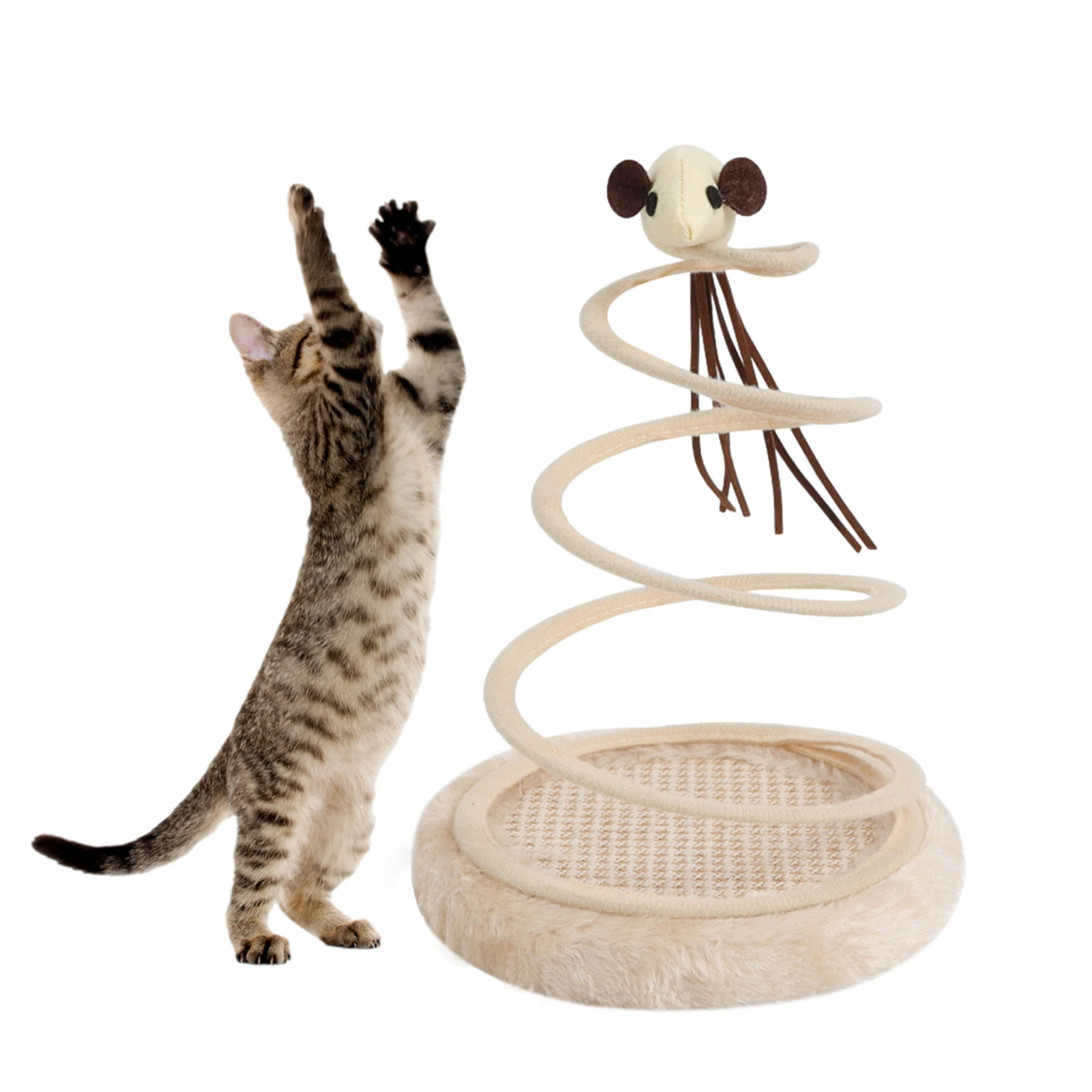 

Cat Springs Interactive Toy With Mouse Fish Ball Interesting Cat Teaser Toy For Indoor Cats And Kittens Pet Supplies