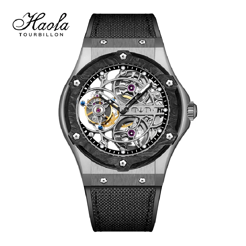 

Haofa Skeleton Tourbillon Movement Mechanical Wristwatches Manual Tourbillon Sapphire Watch For Men Luxury zegarek mski 1918