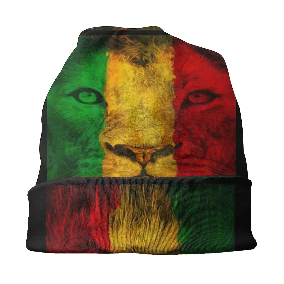 Женская вязаная шапка Reggae Rasta Power Flag шапочки в виде льва облегающие шапки для