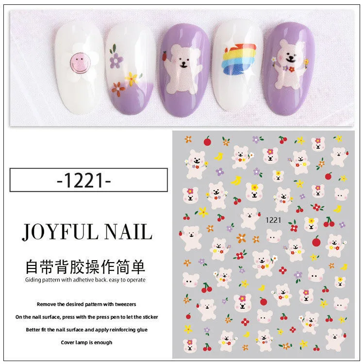 Облака медведь Цветы Милая Наклейка для фото клейкая наклейка симпатичная