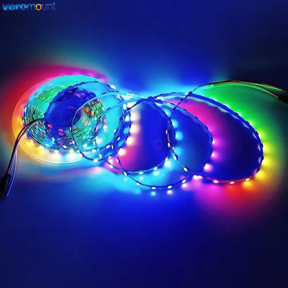 5 В WS2812B RGB Dream Color Pixel Светодиодная лента 60 светодиодов/м 144 светодиода/м 4 мм 7 Узкая