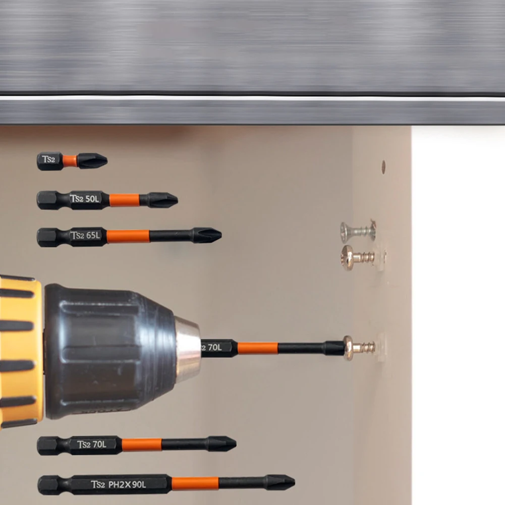 

Heavy Duty Magnetic Alloy Steel PH2 Screwdriver Bit Set with Impact Resistance and Increased Length for Torque Absorption