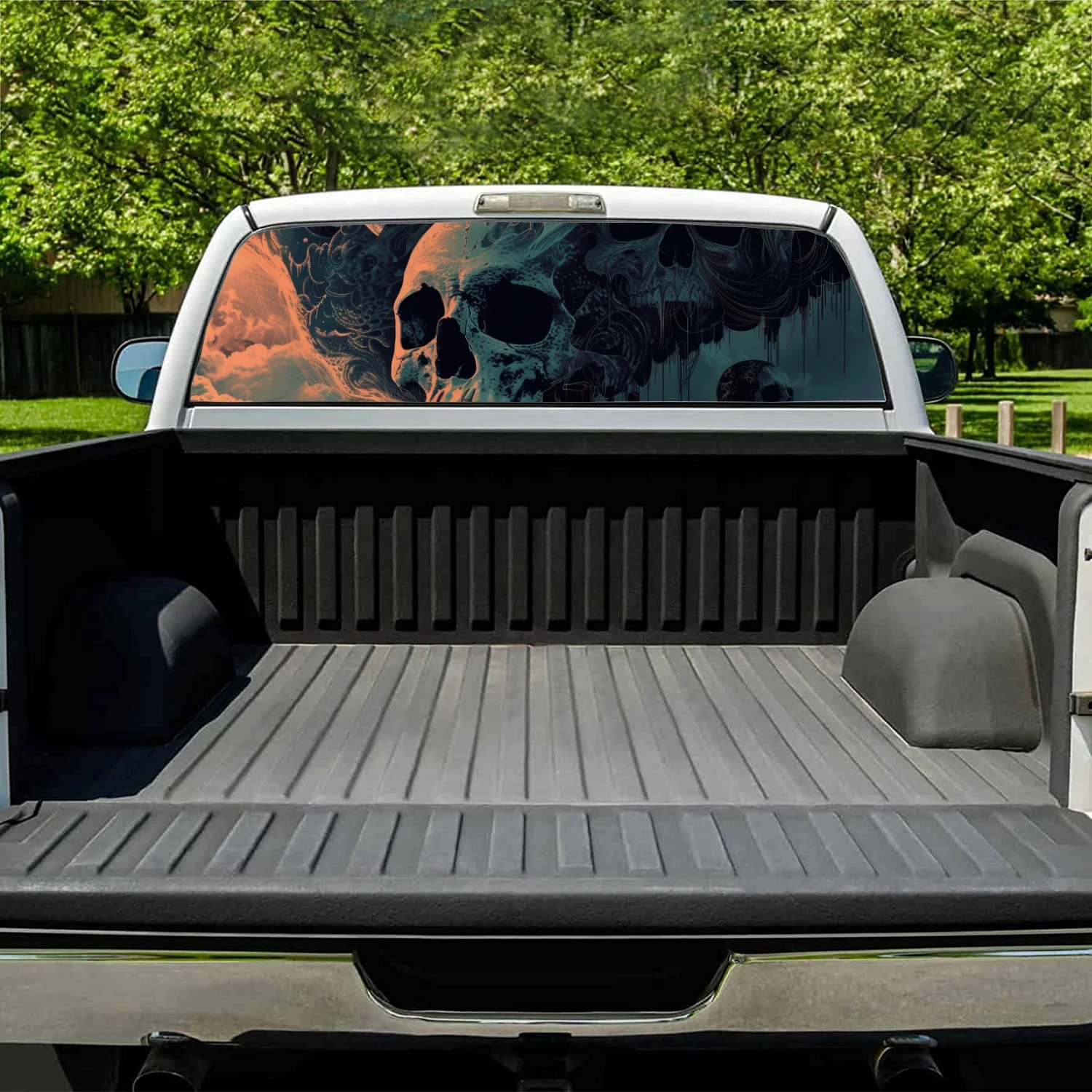 Фэнтезийная картина с черепом наклейка на заднее стекло автомобиля подходит для