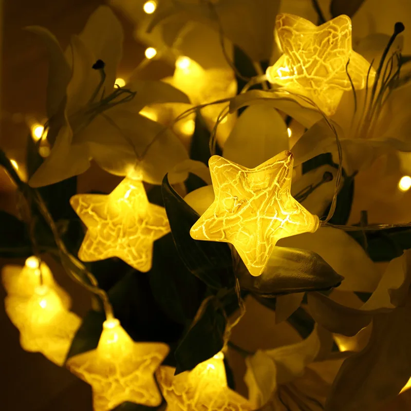 

Torn Textured Star String Lights Wedding Patry Christmas Decor for Home Room Decoration Accessories Holiday Lighting Navidad