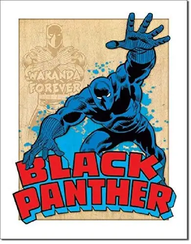 

Keviewly Black Panther Superhero DC Comic Retro Disstressed Wall Decor - 8"X12" Tin Metal Sign