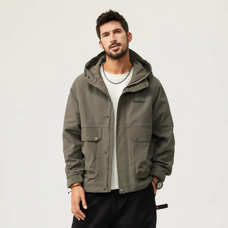 Осенне-зимняя высококлассная дырочная куртка Мужская свободная легкая с