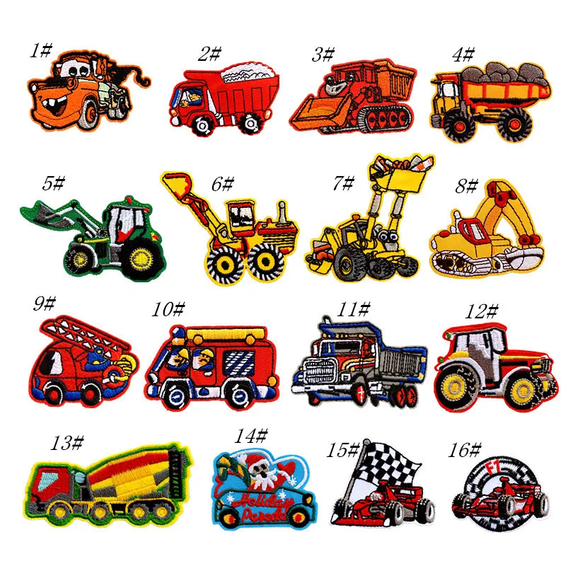 

16 Pcs DIY Iron on Patches Car Truck Embroidery Patches for Clothing Jacket Jeans Stickers Kids Clothes Sewing Patches Badges