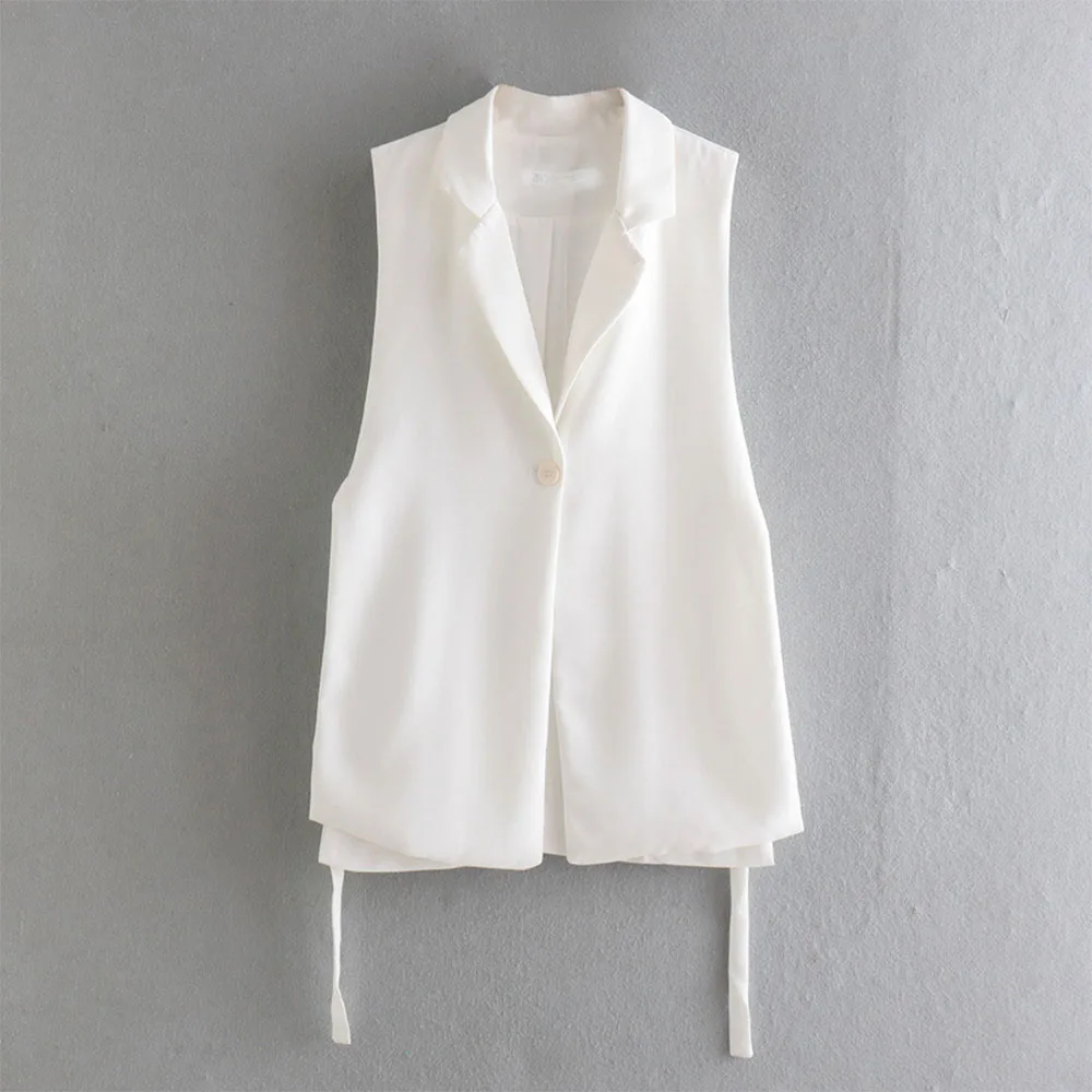 

Весна 2022, новый жилет с Боковым Разрезом, модный костюм в европейском и американском стиле без рукавов с Боковым Разрезом и кулиской