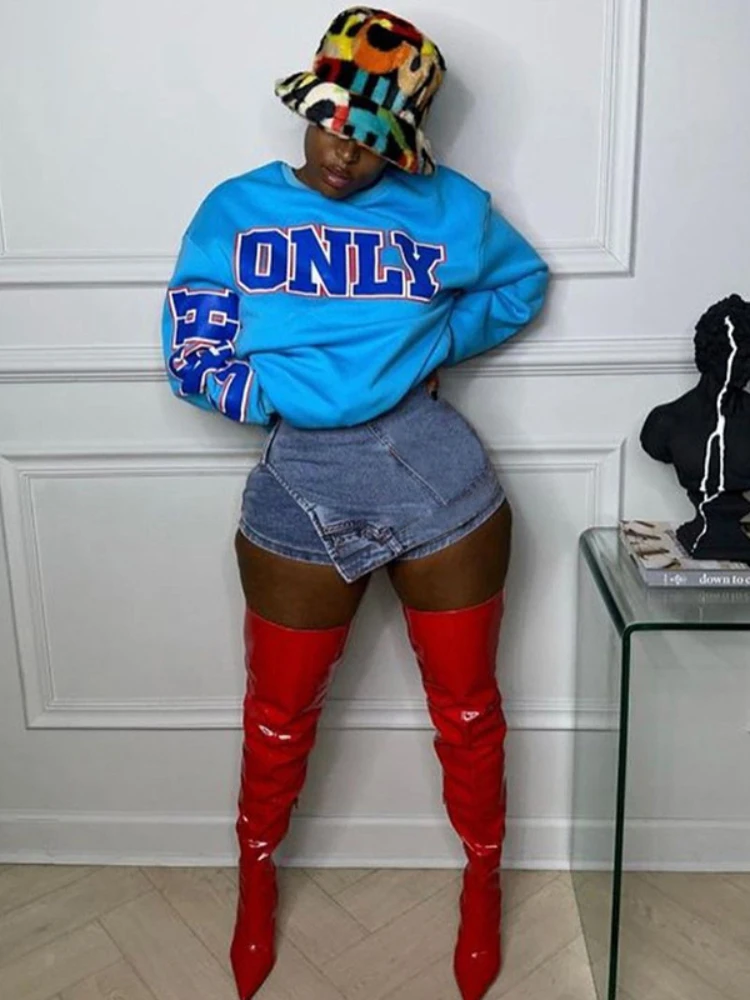 XIZOU Asymmetrical Denim Shorts Skirts 2023 Women Fashion High Waist Bodycon Summer Outfits Streetwear y2k Female Bottoms Blue