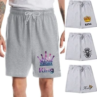 2022 new summer casual shorts mens fashion style man home shorts male with pocket king pattern print fitness breathable shorts