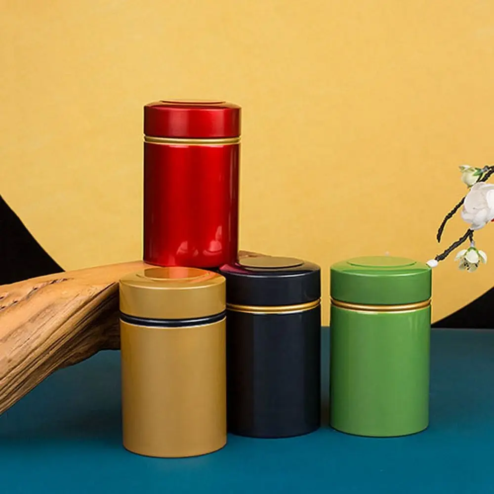 

Metal Sealed Mini Small Smell Proof Tea Can for Loose Dry Tea Leaves Tea Container Tea Tin