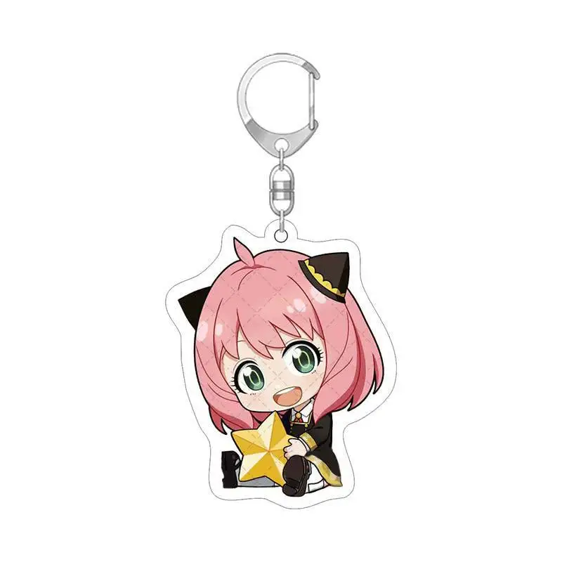 

Anime SPY X FAMILY Keychain Acrylic Cartoon Figure Pendant Keyrings Double Sided Key Holder Women Men Birthday Gift Wholesale