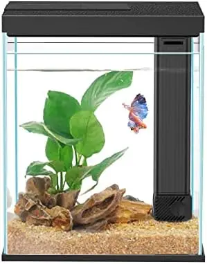 

Аквариум Betta, стеклянный стартовый набор для аквариума объемом 2,3 галлонов (Версия 2), маленький аквариум с фильтром и яркостью (белый)