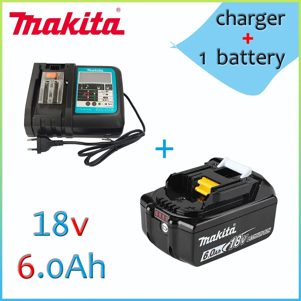 

18V 100% Original Makita 6.0Ah With LED Li-ion Compatible BL1830 BL1860B BL1860 BL1850 Makita Rechargeable Power Tool Battery