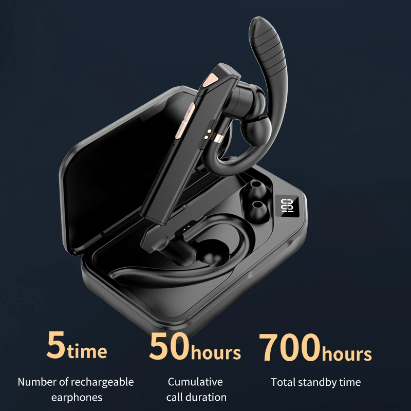 Bluetooth-гарнитура с шумоподавлением CVC8.0 двойным HD микрофоном |