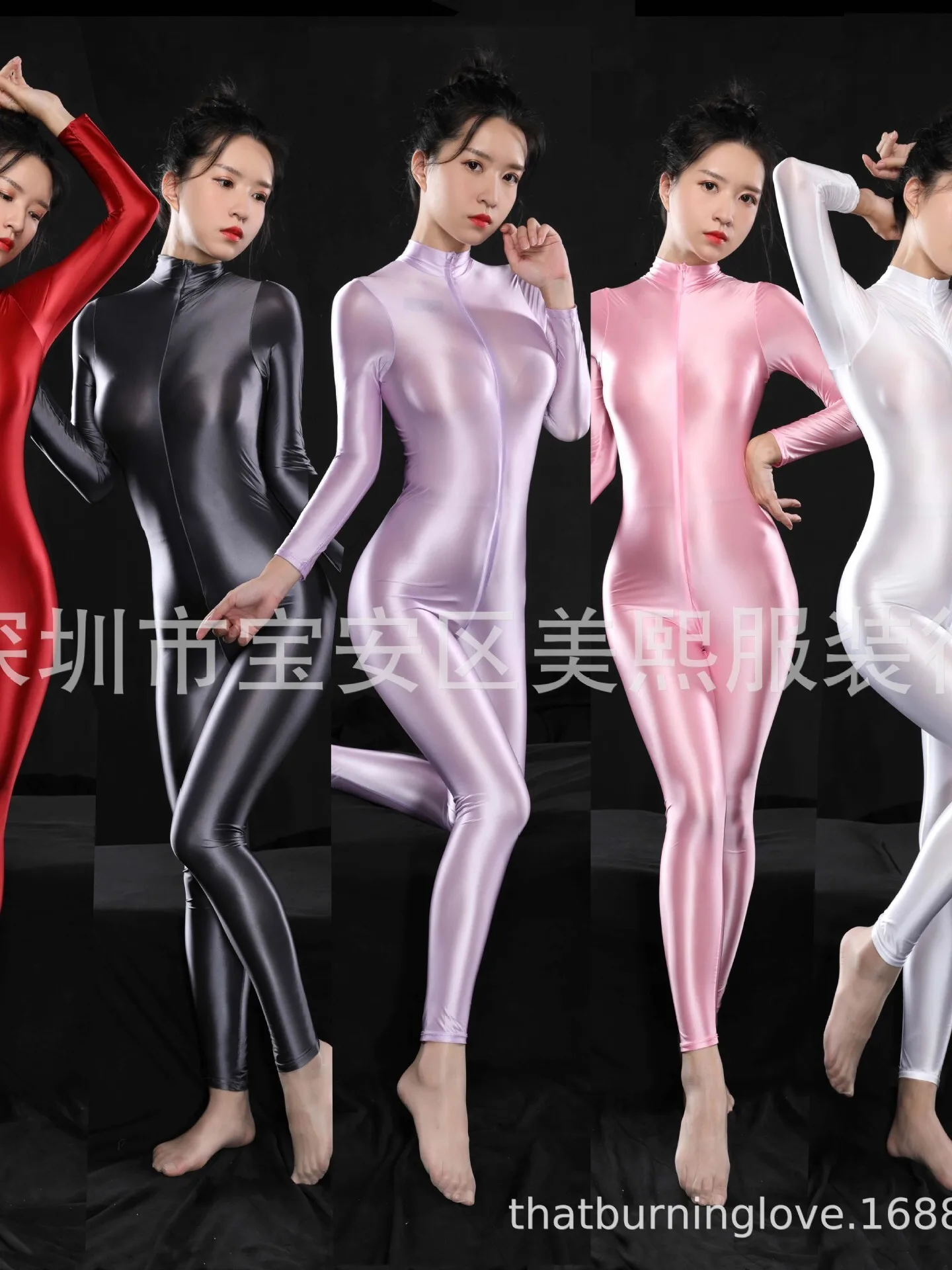 Восемь цветов глянцевые гладкие шелковые брюки с длинными рукавами комбинезон