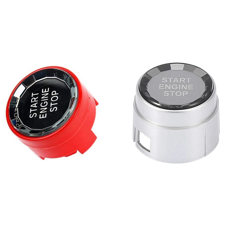 Наклейка для кнопки включения/остановки двигателя красная с кнопками автомобиля