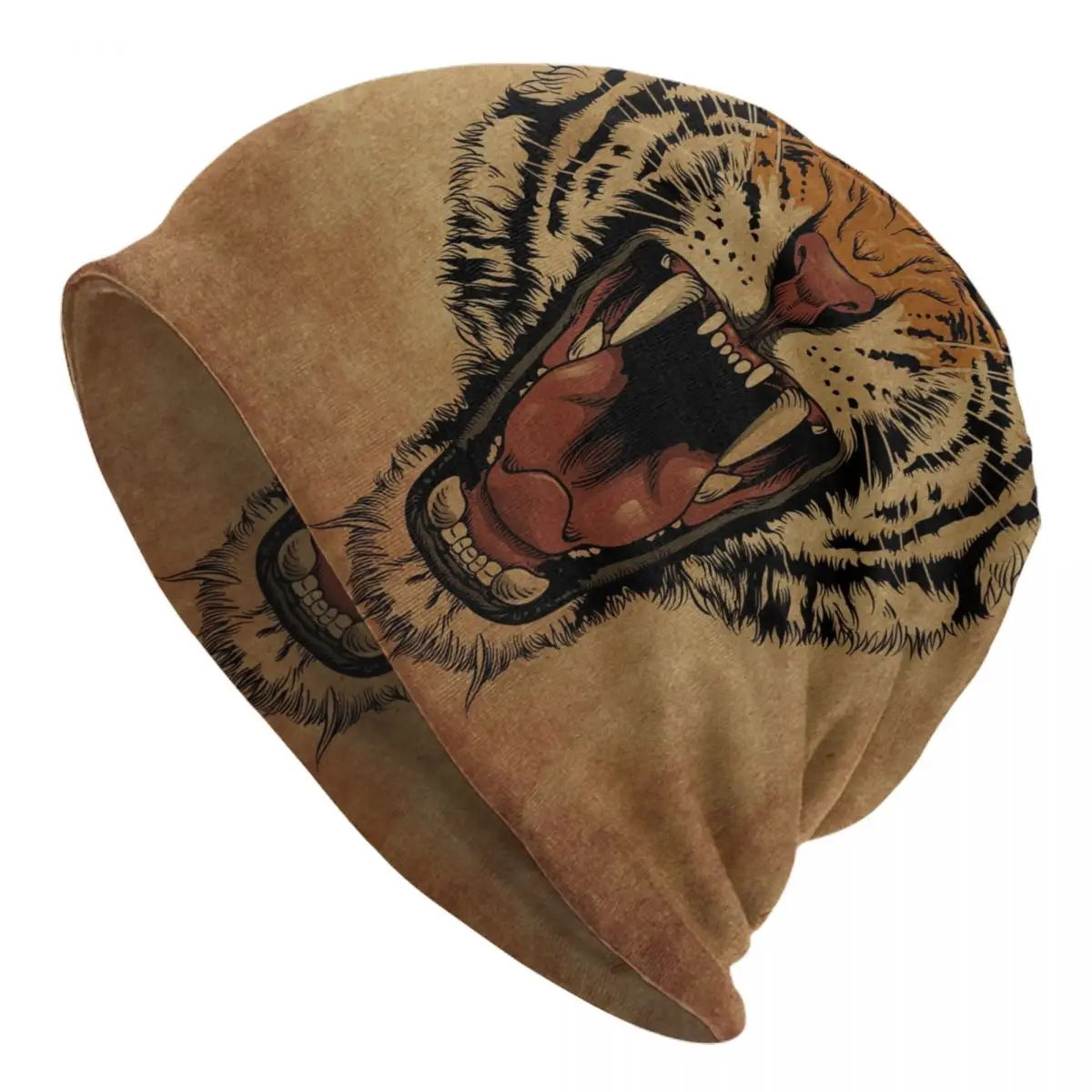 2022 Warm Hat for Women Vintage Tiger Stacking Knitted Bonnet Cap Men Hat Hip Hop Beanies