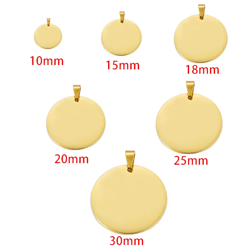 20 шт. 15 мм 25 30 35 круглые диски подвески из зеркальной полировки нержавеющей стали