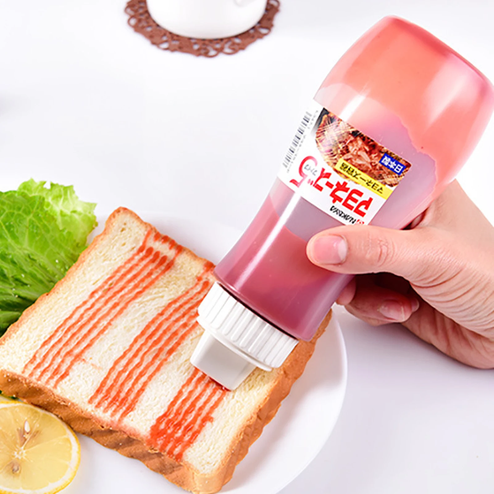 

5 Holes Salad Dressing Squeeze Bottle Vinegar Oil Ketchup Condiment Mustard Dispenser Kitchen Gadget 380ml