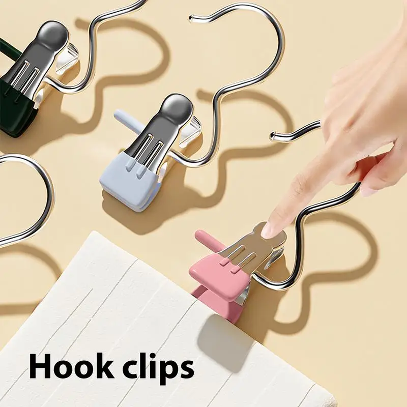 

Laundry Hooks with Clips 10Pcs Stainless Steel Drying Clips Laundry Hooks Space Saving Multi-Purpose Boot Organizer Clothes Pins