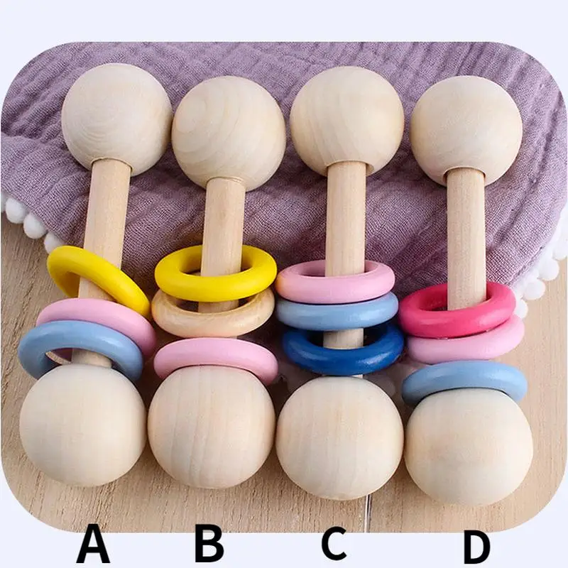 

Baby Wooden Rattle Hemu Rattle Soother Teether Molar Toy Musical Chew Toys