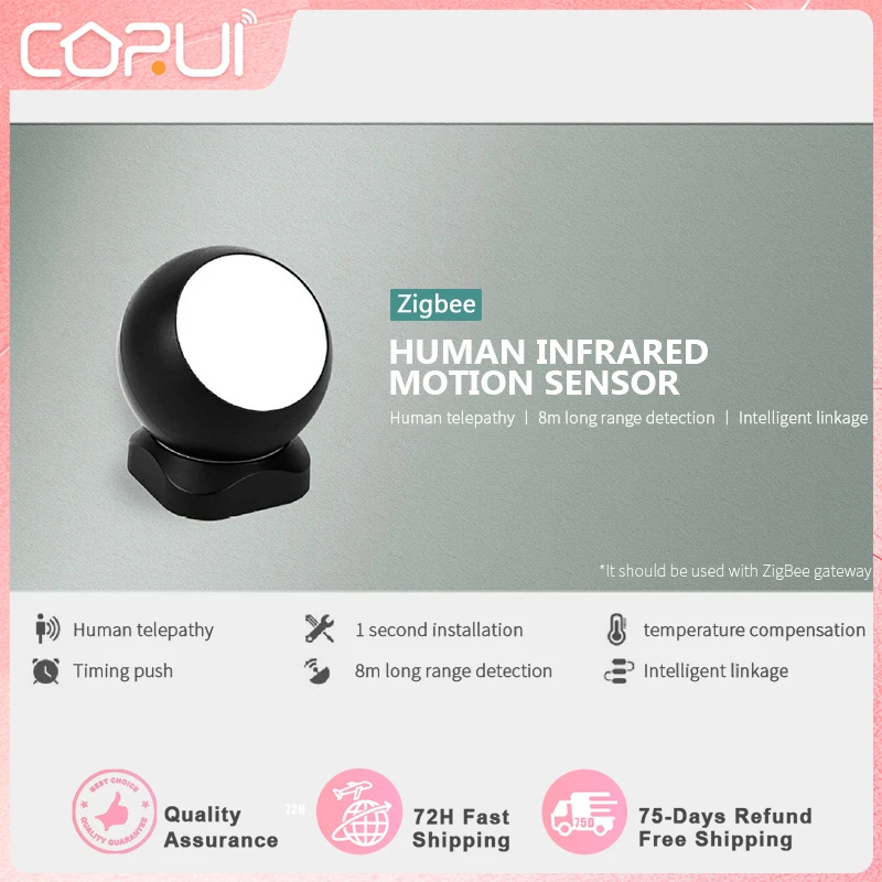

Tuya PIR Motion Sensor Smart Human Body Sensor Body Movement Wireless ZigBee Wifi Gateway Hub Passive Infrared Sensor