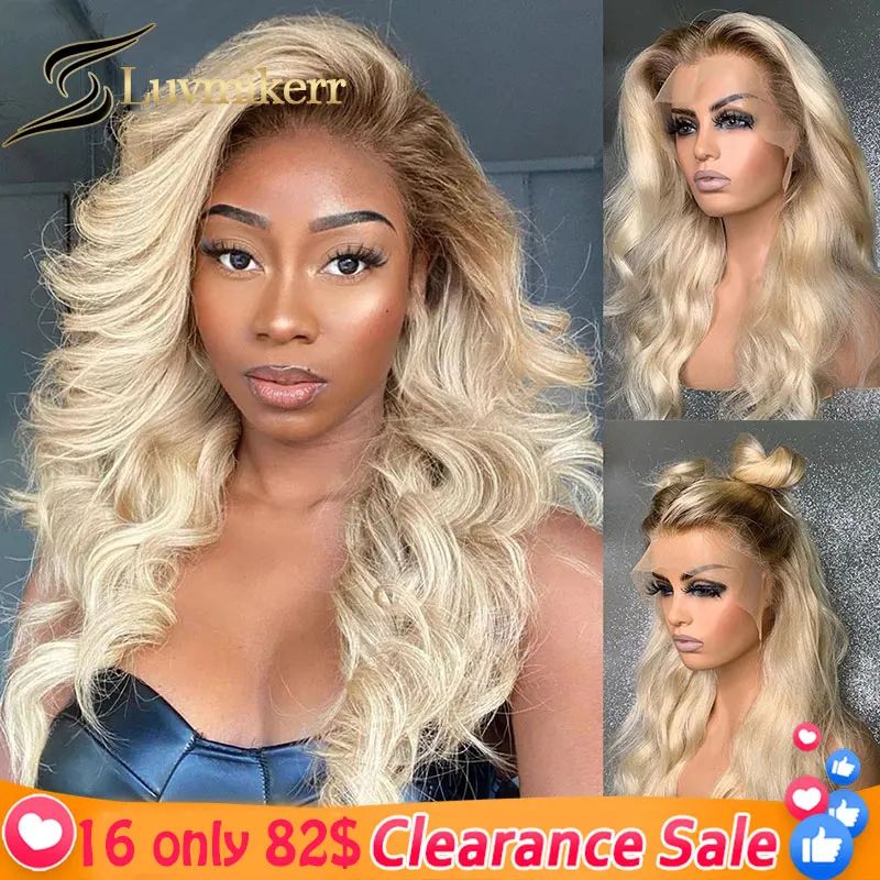 

HD Ombre Blonde 613 13x4 Lace Frontal Wig Body Wave Colored Lace Front Wigs Human Hair Pre Plucked Full For Black Women 30 Inch