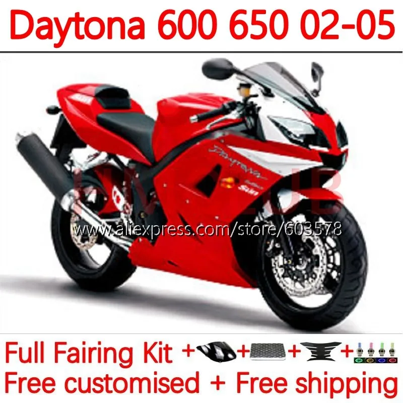 

Body For Daytona600 Daytona 650 600 02-05 Daytona650 2002 2003 2004 2005 Daytona 600 02 03 04 05 Fairings 148No.213 factory red